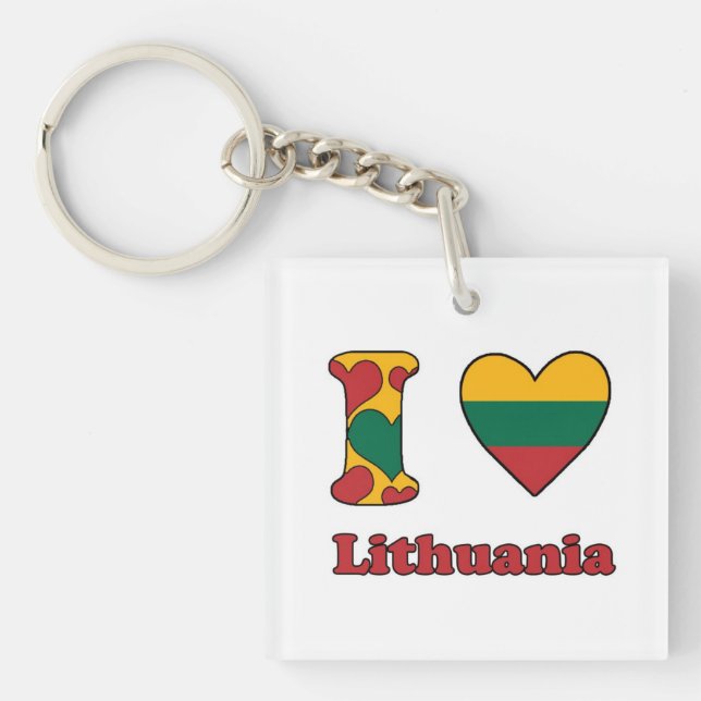 Porte-clefs I love Lithuania (Devant)