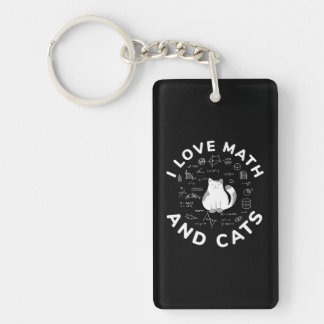 Porte-clefs I Love Math And Cats Funny Amoureux des chats and 