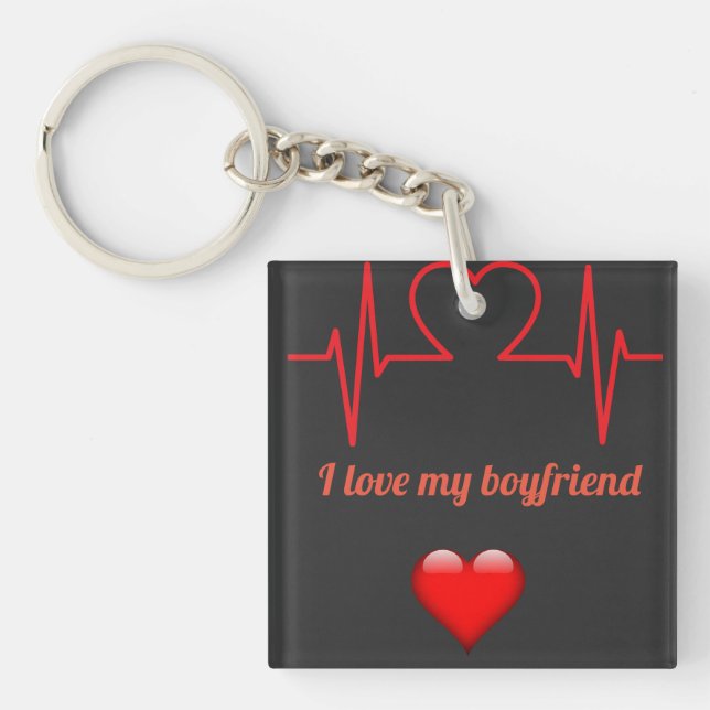 Porte-clefs I love my boyfriend (Devant)