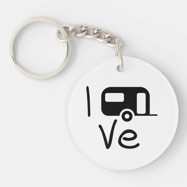 Porte-clefs i love my caravan. J'aime le camping. Vacances (Devant)