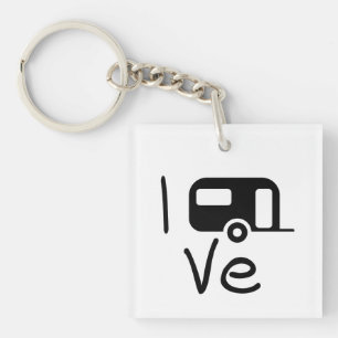 Porte-clefs i love my caravan. J'aime le camping. Vacances