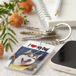 Porte-clefs I Love My Dog photo
