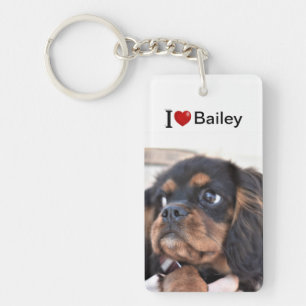 Porte-clefs I Love My Dog photo personnalisée