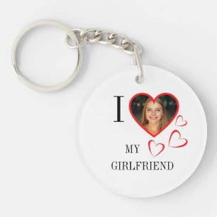 Porte-clefs I Love My Girlfriend Custom Heart Your