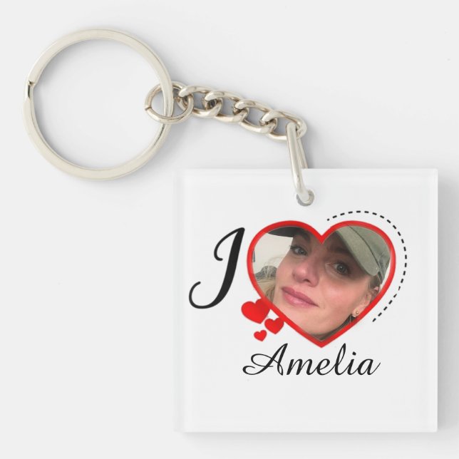 Porte-clefs I Love My Girlfriend Custom Personalized (Devant)