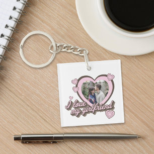 Porte-clefs I Love My Girlfriend Photo personnalisée