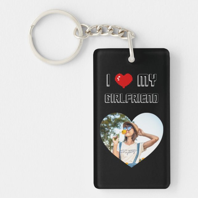 Porte-clefs  I Love My Girlfriend Valentine's Day Cadeau pour  (Devant)