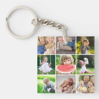 Porte-clefs I Love My Grandkids 9 Photo Instagram Collage