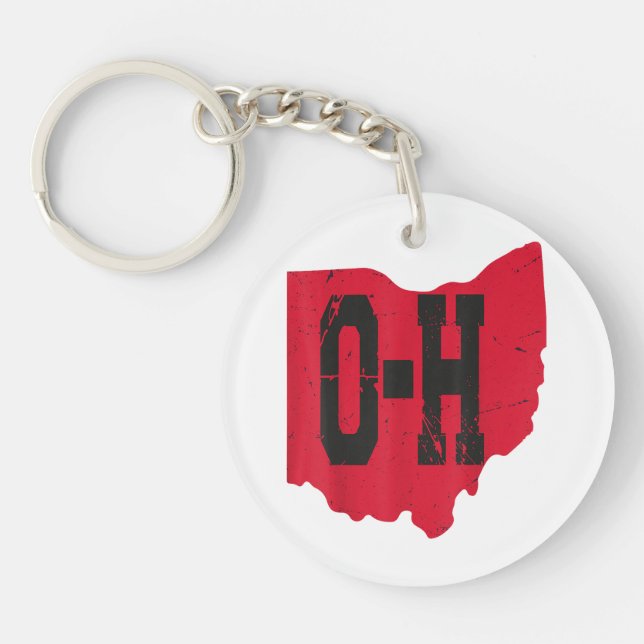 Porte-clefs I Love My Ohio Home Script Ohio Buckeye State (Devant)