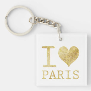 Porte-clefs I Love Paris Carré Porte - clé