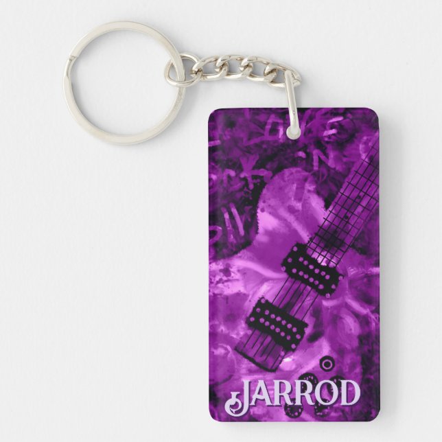 Porte-clefs I Love Rock 'N Roll Electric Guitar Personalized (Devant)