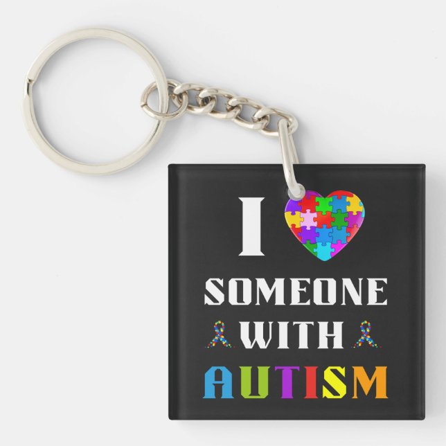 Porte-clefs I Love Someone With Autism (Devant)