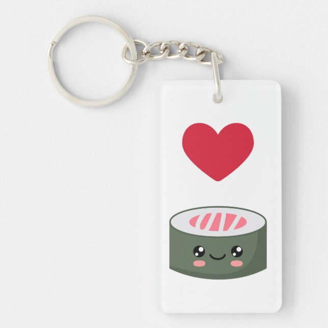 Porte-clefs I love Sushi (Devant)