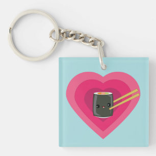 Porte-clefs I Love Sushi Kawaii Sushi Roll porte - clé