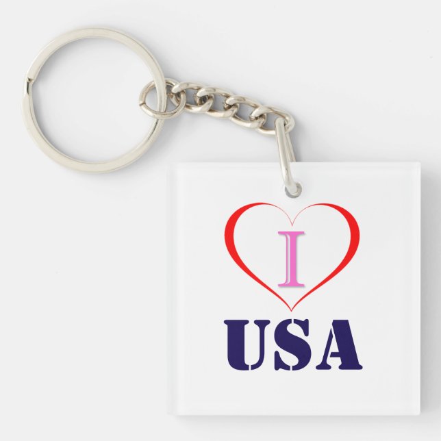 Porte-clefs I Love USA (Devant)