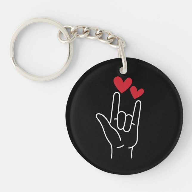 Porte-clefs I Love You Sign Language (Devant)
