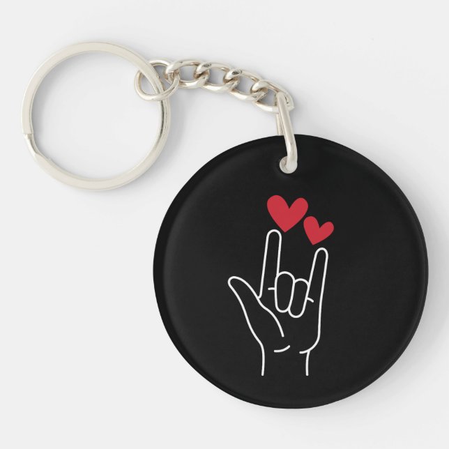 Porte-clefs I Love You Sign Language (Devant)
