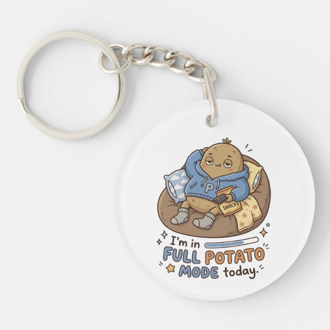 Porte-clefs I’m in full potato mode today| Couch Potato Potato (Devant)