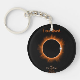 Porte-clefs I Survived 2024 Solar Eclipse Acrylique Porte - cl