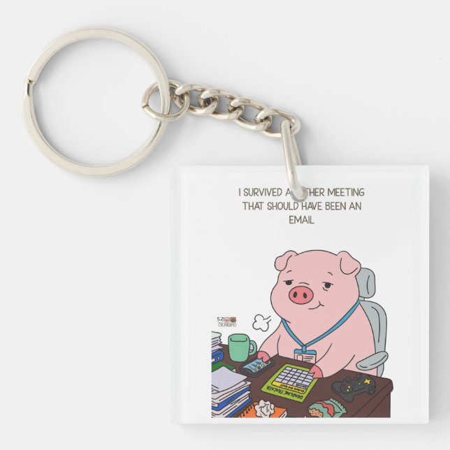 Porte-clefs I Survived Another Meeting (Devant)