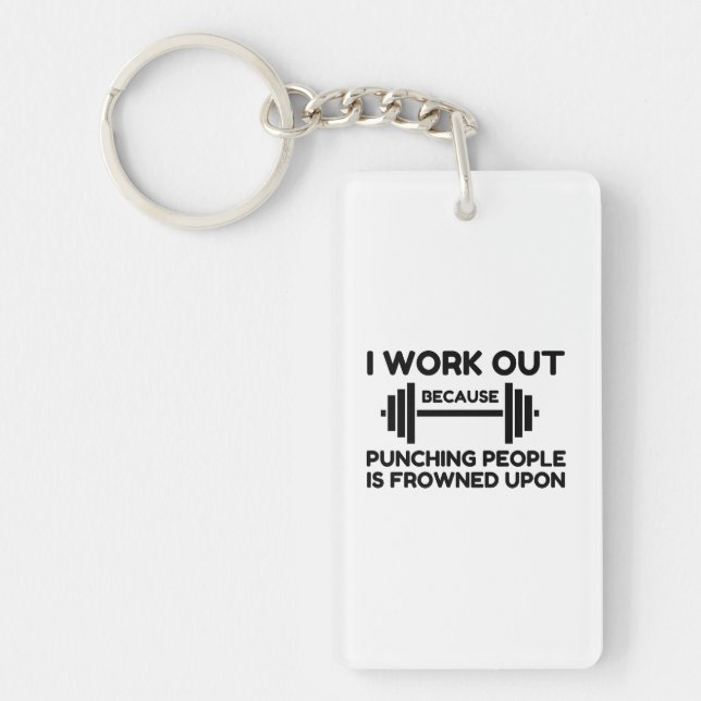 Porte-clefs I Work Out (Devant)
