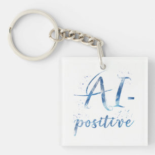 Porte-clefs IA-Positive Text Art