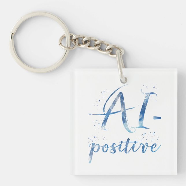 Porte-clefs IA-Positive Text Art (Devant)