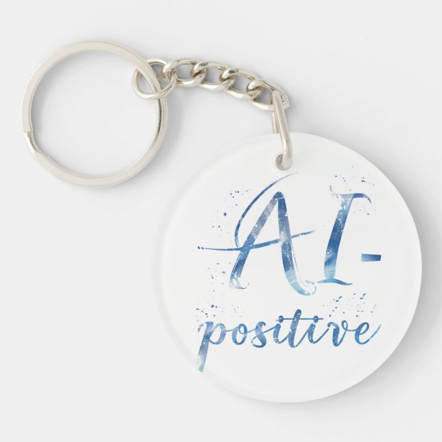 Porte-clefs IA-Positive Text Art (Devant)