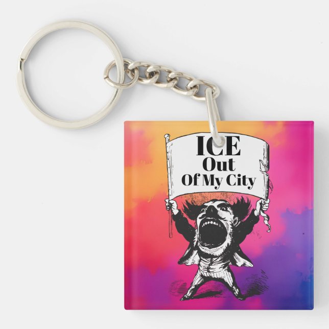 Porte-clefs ICE Out of My City Keychain (Devant)