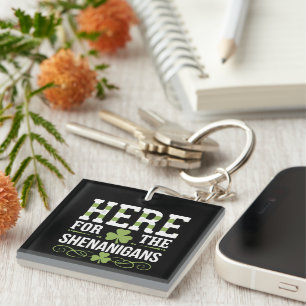 Porte-clefs Ici Pour Les Shenanigans Irlande St. Patrick