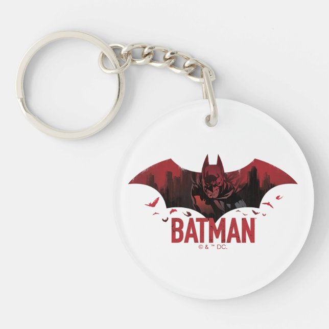 Porte-clefs Icône Batman Crimson Gotham (Devant)