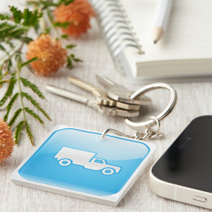 Porte-clefs Icône de camion de livraison bleu Logistique Expéd