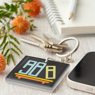 Porte-clefs Icône Graphique de Bibliothèque Minimaliste