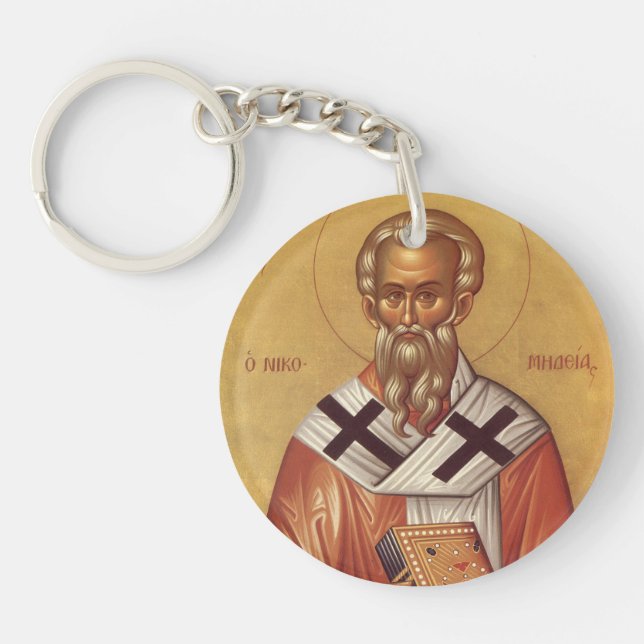 Porte-clefs Icône orthodoxe de l'anneau de clé acrylique saint (Devant)