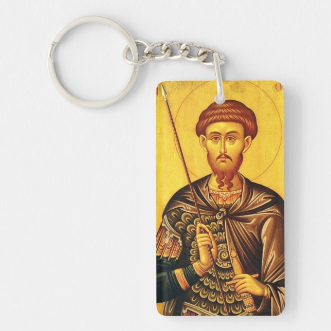Porte-clefs icône orthodoxe de saint Théodore Tiron (Devant)