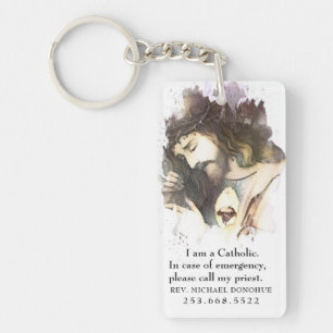 Porte-clefs ID catholique Religieux Jésus Sacré Coeur Keycha