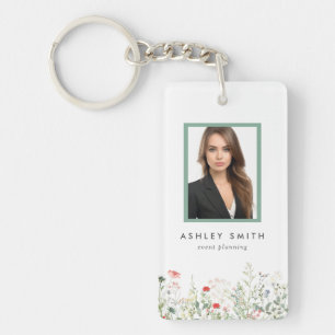 Porte-clefs ID employé du segment de fleur sauvage