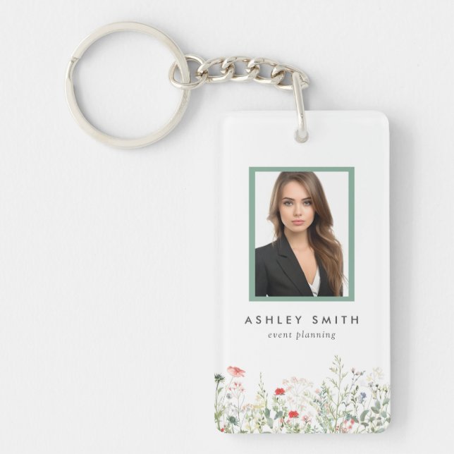 Porte-clefs ID employé du segment de fleur sauvage (Devant)