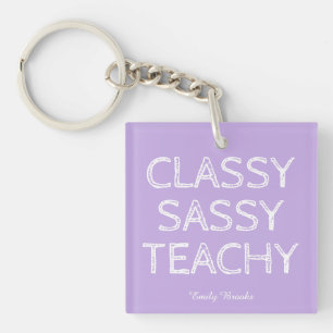 Porte-clefs Idée de cadeau personnalisé violet pour enseignant