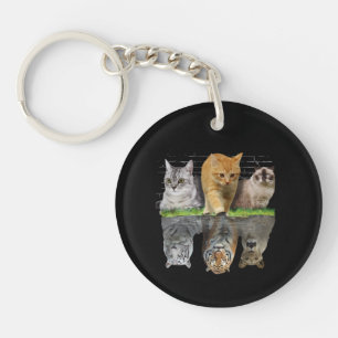 Porte-clefs Idée de design de cadeau avec réflexion de chat am