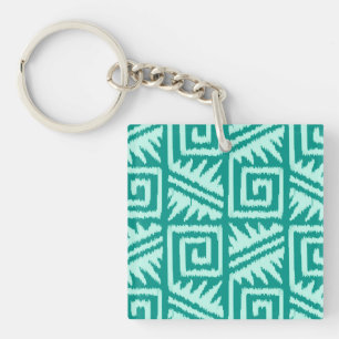 Porte-clefs Ikat Aztec Motif - Turquoise et Aqua