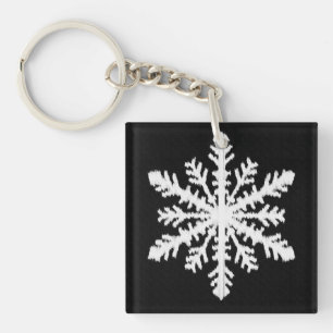 Porte-clefs Ikat Snowflake - Noir et blanc