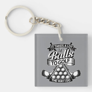 Porte-clefs Il faut beaucoup de balles - golf drôle