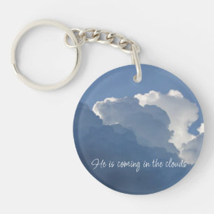 Porte-clefs Il vient dans les nuages Citation chrétienne