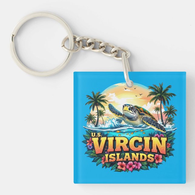 Porte-clefs Îles Vierges américaines Caraïbes (Devant)