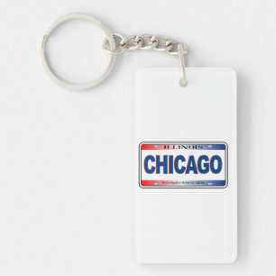 Porte-clefs Illinois State License Plate Chicago City
