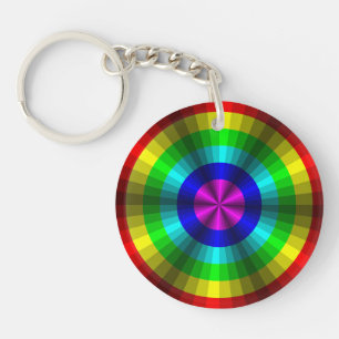 Porte-clefs Illusion optique Arc-en-ciel Porte - clé acrylique