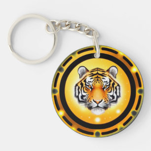 Porte-clefs Illustration abstraite de tigre gras