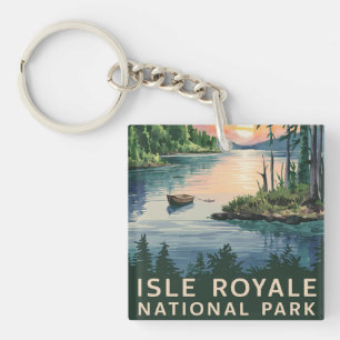 Porte-clefs Illustration aquarelle de l'île Royale
