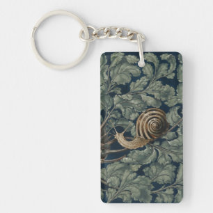 Porte-clefs Illustration Art Nouveau Vintage Escargot Botaniqu